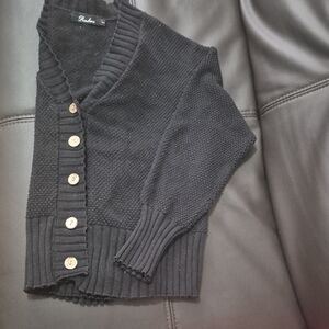 Black Button-Up Sweater Oversized